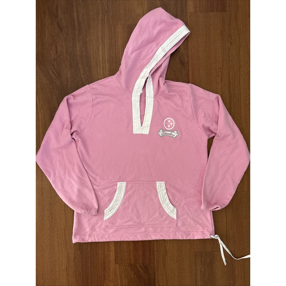 Pittsburgh Steelers NFL For Her Pink Hoodie Women's Large Y2K Pullover